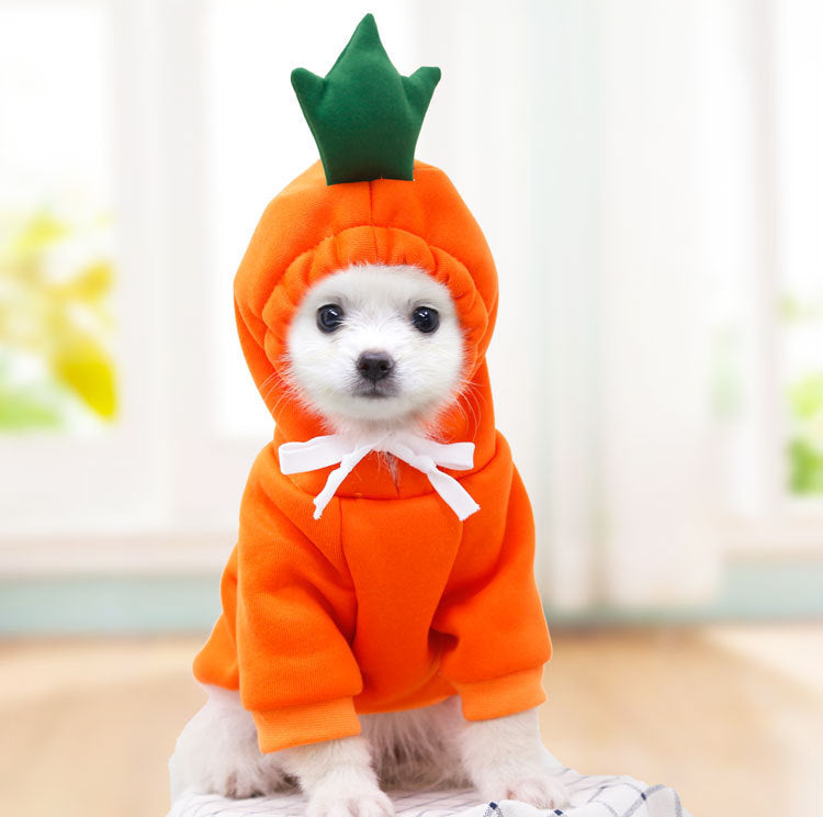 Furrcraft Cute Fruit Dog Hoodie – Warm Winter Fleece Pet Clothes for Small Dogs & Cats