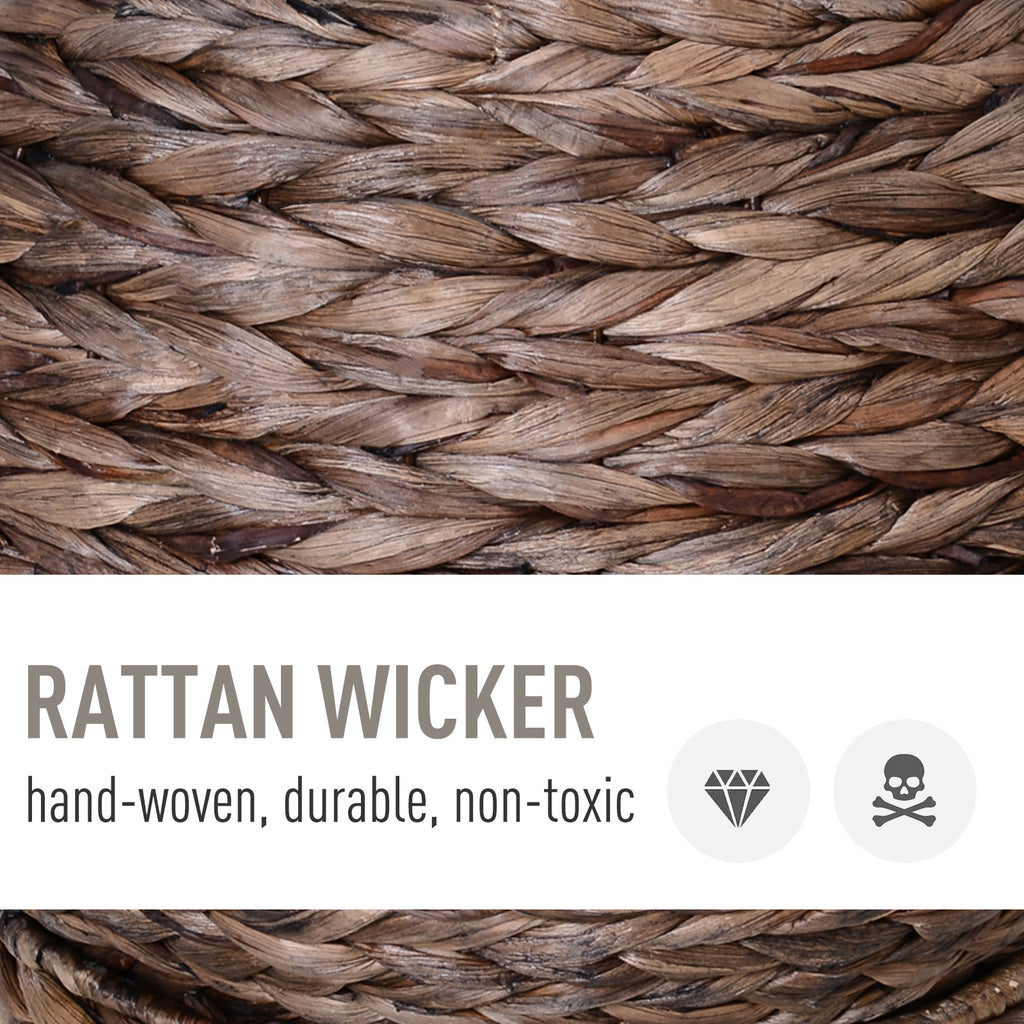 Furrcraft Handmade Wicker Elevated Cat Bed with Cushion – Cozy Indoor Cat House for Cats & Kittens