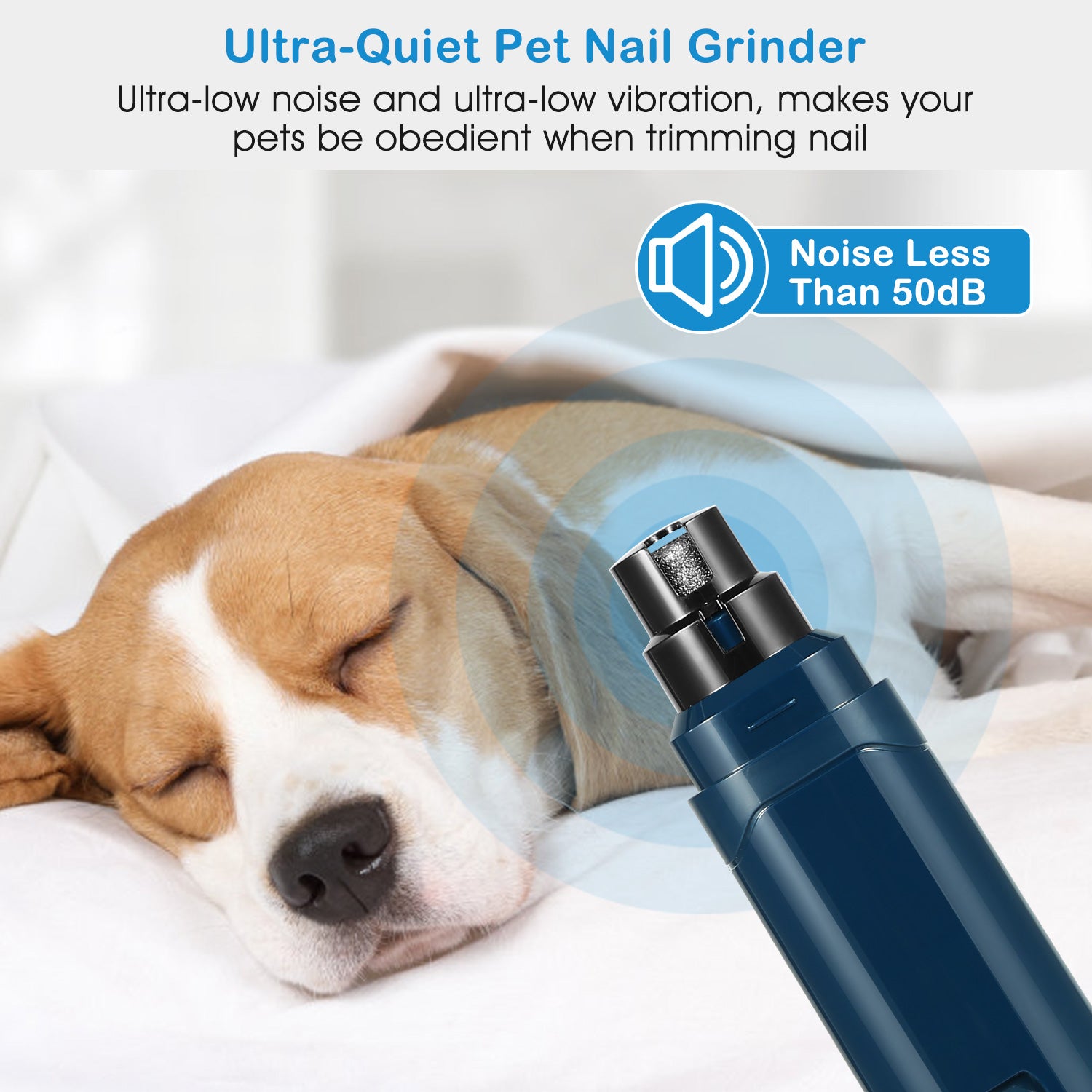 Furrcraft Quiet 2-Speed USB Rechargeable Pet Nail Grinder – Professional Nail Trimmer for Dogs & Cats