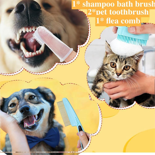 Furrcraft 7-Piece Pet Grooming Kit – Self-Cleaning Brush, Nail Clipper, Flea Comb & Bath Brush for Dogs & Cats